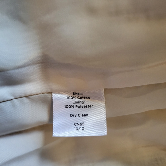 NWOT Talbots Mustard & Pink Rose Woven Cotton Canvas 2 Piece Blazer Skirt Suit - Picture 16 of 16